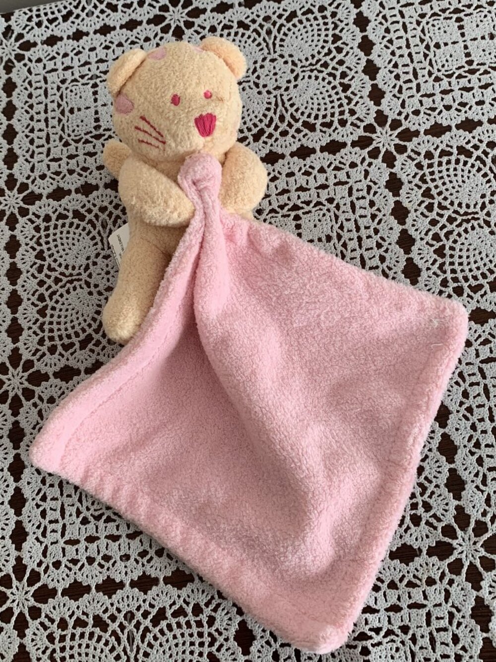 Blankets Beyond Pink Cat Lovey Security Blankie Baby Blanket Soothing Toy 6.5 In